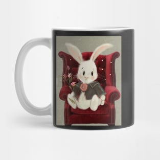 Rabbit in red Velvet Chair. Mug